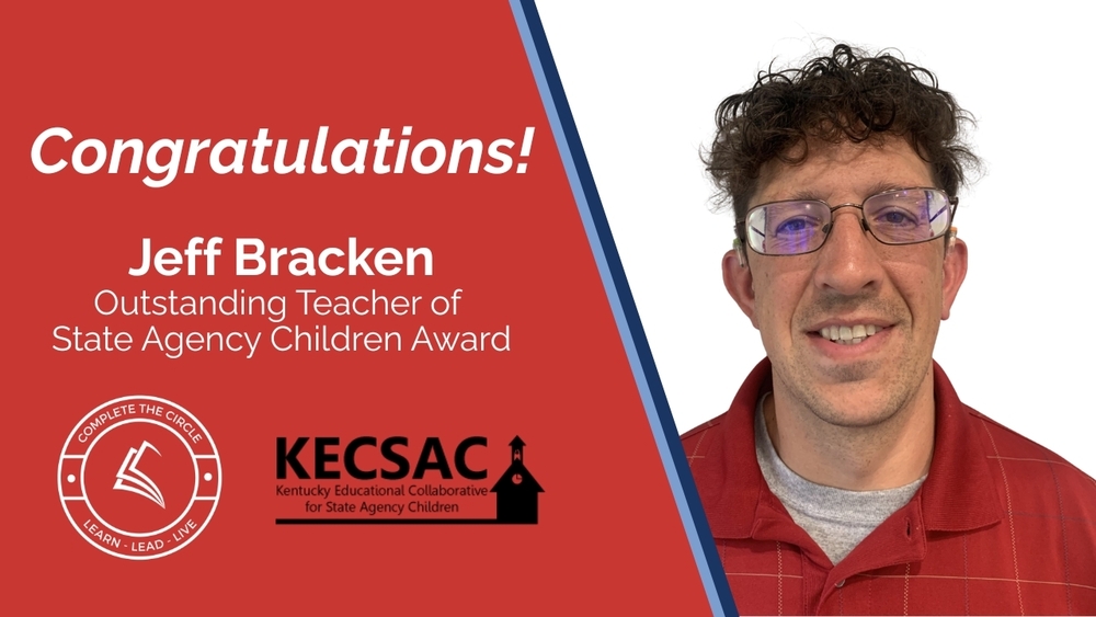 Shelby County Public Schools award graphic featuring teacher Jeff Bracken.